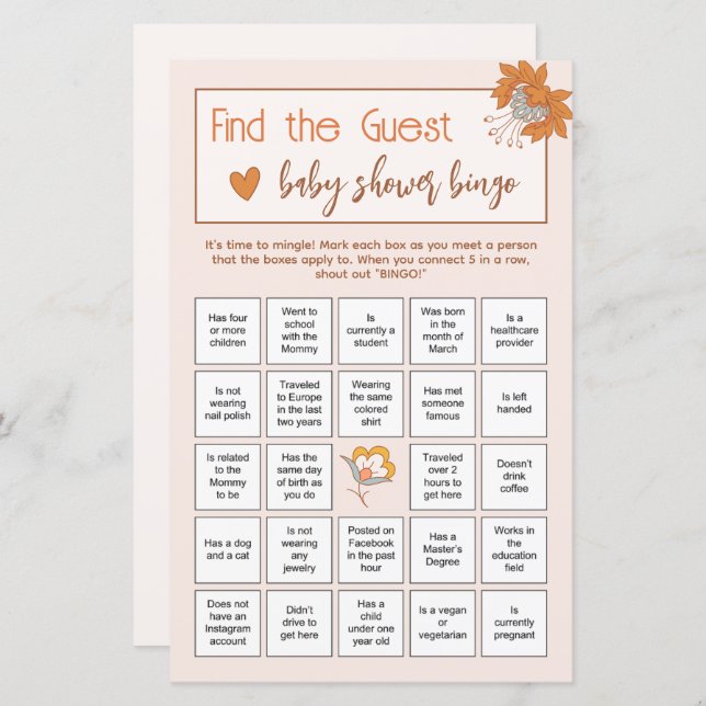 Boho-Blommigten Hitta gästbabyskor isbrytare (Fram/baksida)