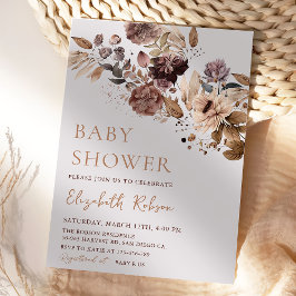 Boho-Blommigtens inbjudan till babyvisningsprogram
