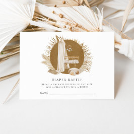 Boho Blommigts Baby Shower Diaper Raffle Tilläggskort