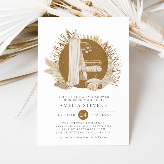 Boho Blommigts Baby Shower-inbjudan Inbjudningar (Skapare uppladdad)