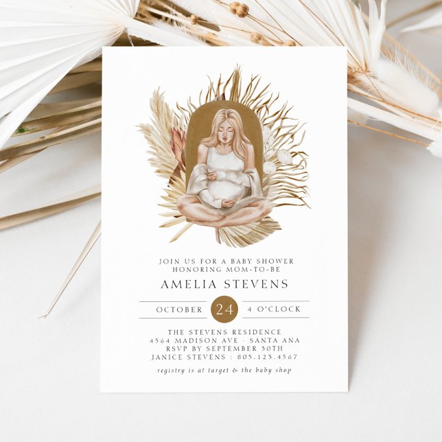 Boho Blommigts Baby Shower-inbjudan Inbjudningar (Skapare uppladdad)