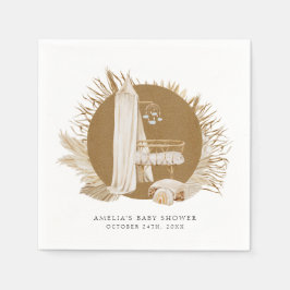 Boho Blommigts Baby Shower Pappersservett