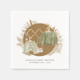 Boho Blommigts Baby Shower Pappersservett