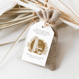 Boho Blommigts Baby Shower Presentetikett