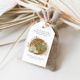 Boho Blommigts Baby Shower Presentetikett