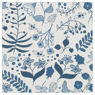 Boho Blommigts Classic Blues and White Tyg