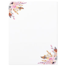 Boho blommigts ludd vit rosa sida