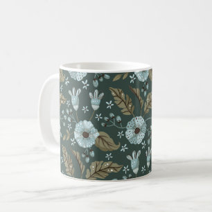 Boho Blommönster Blue Kaffemugg