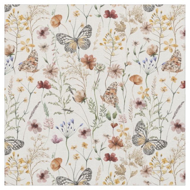 Boho blommönster  tyg (Närbild)