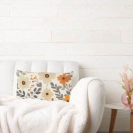 Boho-Blommönstret i Warm Terracotta Tones Lumbarkudde