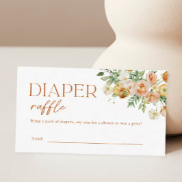Boho blommor Baby Shower Blöja Lotteri Biljett Tilläggskort