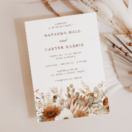 Boho Blommor Bröllop Inbjudningar