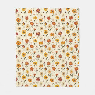 Boho-blommor Fleecefilt