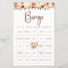 Boho blommor höst | Bröllop Bingo spel