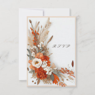 Boho blommor höstfärger, höstbröllop OSA kort