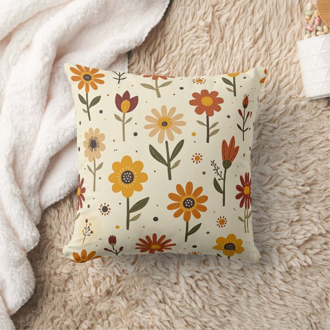 Boho blommor kudde (Filt)