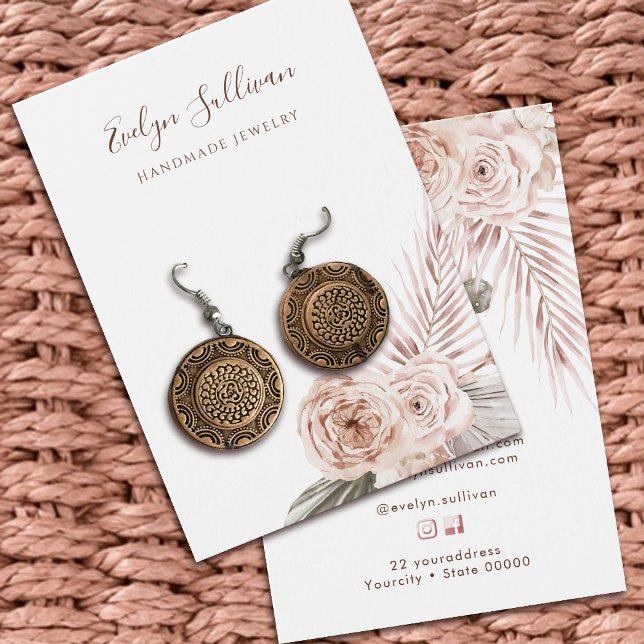 Boho-blommor med visning visitkort (Skapare uppladdad)