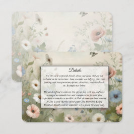 Boho Blommor och Vintage Bröllopslöften Bröllop Tilläggskort