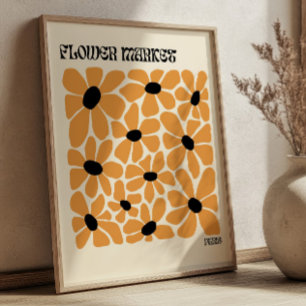 Boho Blommor Paris Blommamarknad Modern Minimalism Poster