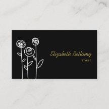 Boho blommor svart och vitt minimalistiskt