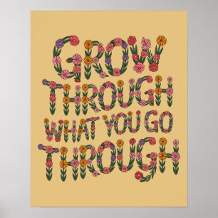 Boho blommor typografi motivations gåva till lärar poster