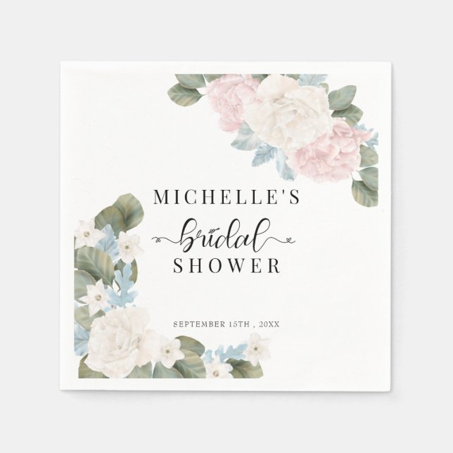 Boho blommor vinter bröllopsfest  pappersservett (Framsidan)