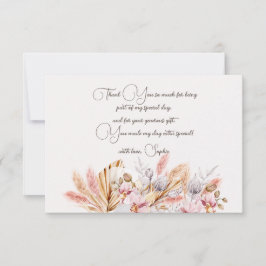 Boho Blommor vuxen Birthday Tack Kort