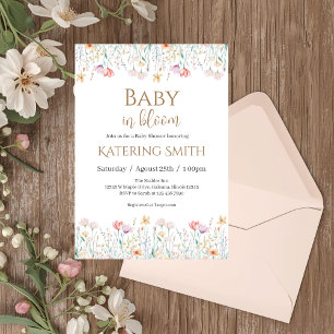 Boho blomster Baby Shower Flick invitering Inbjudningar