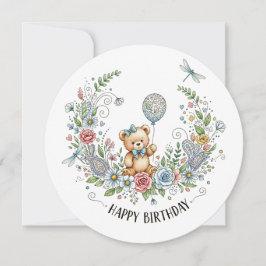 Boho blomster födelsedagsbjörn