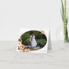 Boho blomster kärlek och tack bröllop tackkort