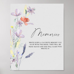 Boho blomster minnen med brudaffisch poster