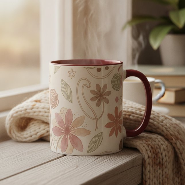 Boho blomster  mugg (Boho Floral Mug)