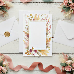 Boho blomster ram tom bröllop inbjudningar