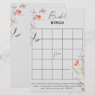 Boho blomster trädgård bröllopsfest bingo spel