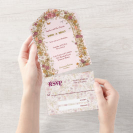 Boho blomsterbåge romantisk bröllop Boho allt-i-et
