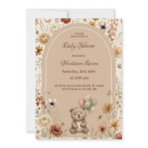 Boho blomsterbåge Teddybjörn Könsneutral Crème