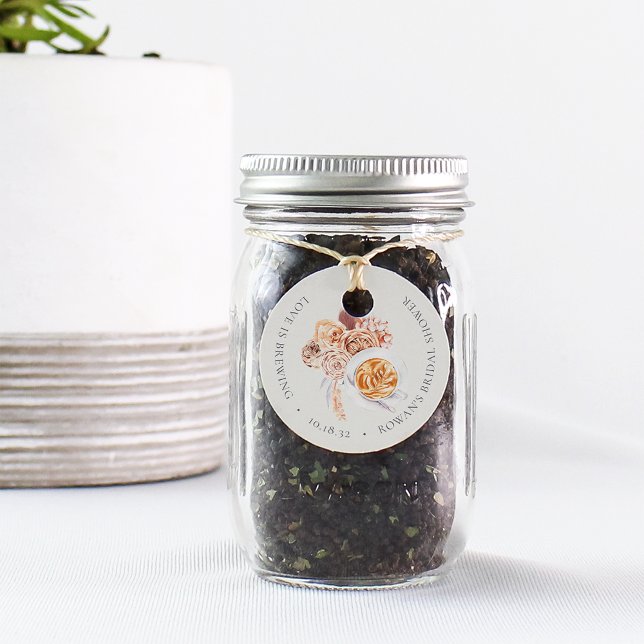 Boho blomsterkaffe "Kärlek bryggs" Bröllopsdusch Gåvor Etiketter (Skapare uppladdad)