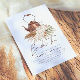 Boho blomsterlig pampasgräs modern tårbröllopsfest inbjudningar