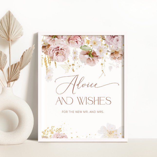 Boho blomsterlig rådgivning och önskningar för Nyg Poster (Skapare uppladdad)