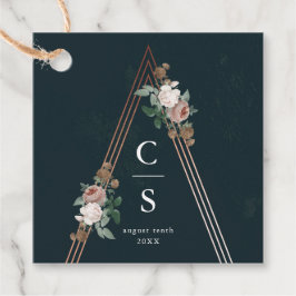 Boho blomsterpyramid strukturella bröllopspresentt gåvor etiketter