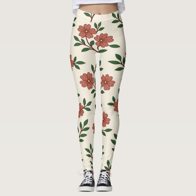 Boho Blomsterträdgård Leggings (Framsida)