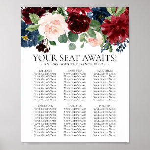 Boho Bloom Besättning i Burgundy och flottan 6 B Poster
