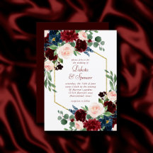 Boho Bloom | Elegant Burgundy Blommigt Guld Ram