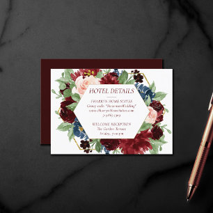 Boho Bloom Elegant Burgundy Blommigt-logi Tilläggskort