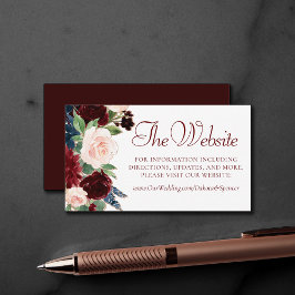 Boho Bloom | Elegant Red Burgundy Marsala webbplat Tilläggskort