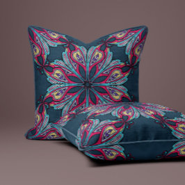 Boho Bloom i djupnavy Kudde