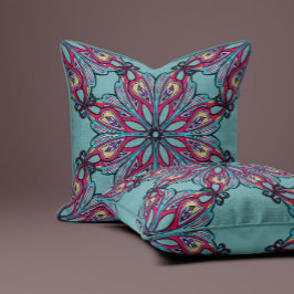 Boho Bloom in Sage Green Kudde