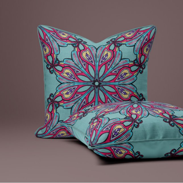 Boho Bloom in Sage Green Kudde (Skapare uppladdad)