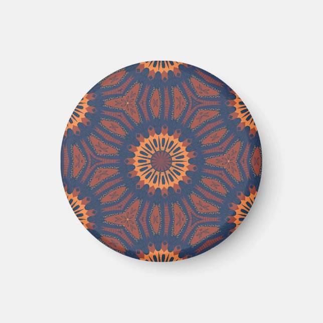 Boho Bloom Mandala Mönster Magnet (Framsidan)