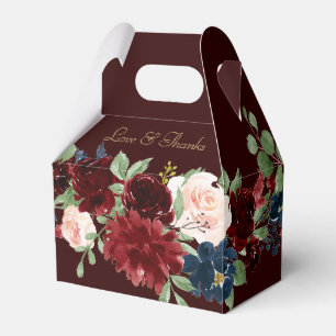 Boho Bloom Mörk Elegant Red and Navy Tack Presentaskar